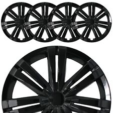 16 Set Of 4 Black Wheel Covers Snap On Full Hub Caps Fit R16 Tire Steel Rim