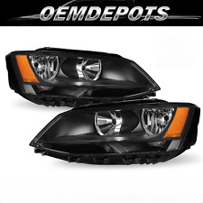 Black Amber Mk6 Headlights Headlamps For 2011-2018 Volkswagen Jetta Lhrh