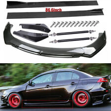 Carbon Fiber Front Bumper Lip Side Skirt Strut Rods For Mitsubishi Lancer Evo X