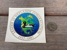 Vintage 1980s Ducks Unlimited Membership Decal Sticker 1987 50th Anniversary