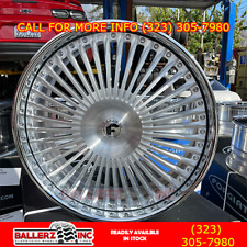 24 Forgiato Wheels Trimestre Brushed Silver Chrome Lip Wheeltire Pkg 5 Lug
