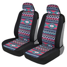 Inca Aztec Pattern Sideless Front Car Seat Covers - Access To Armrest Controls