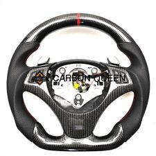 Real Carbon Fiber Steering Wheel For Bmw E90e92e82e87 Red Stripe Wblack Leather