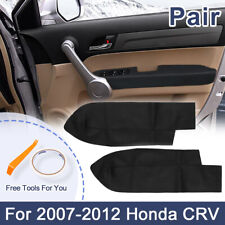 1 Pair Car Front Door Panels Armrest Cover Black For Honda Cr-v Crv 2007-2012