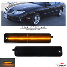 2x Front Bumper Amber Led Side Marker Light For 1995-2005 Pontiac Sunfire Smoked