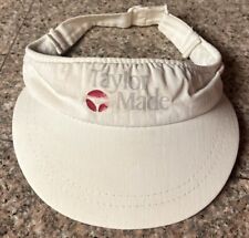 Vintage 1980s Taylor Made Golf Visor Hat Cap White Spellout Logo Kc Headware