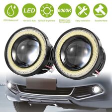 2x 2.5 Car Fog Light Led Projector Cob Halo Angel Eye Ring Drl Driving Bulbs