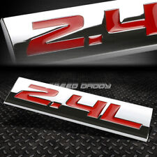 Metal Grill Trunk Emblem Decal Logo Trim Badge Polished Chrome Red 2.4l 2.4 L