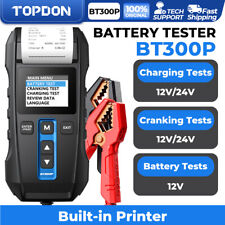 Topdon Bt300p Car Battery Tester Battery Load Test With Printer 100-2000cca