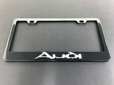 1pc 3d Audistyle Black Metal License Plate Frame Holder