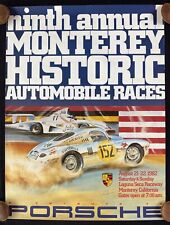 1982 9th Monterey Historic Automobile Races Orig Event Poster Porsche 550 936 Vg