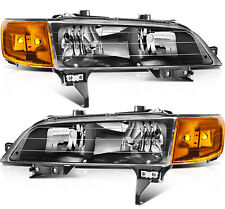 Headlights Assembly For 1994-1997 Honda Accord Left Right Side Black Headlamps