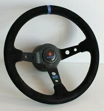 Steering Wheel Fits For Suzuki Samurai Sidekick Suede Leather Deep Blue 85-98