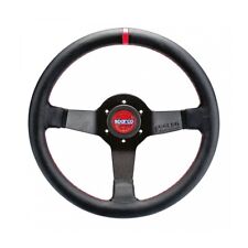 Sparco Steering Wheel R 330 Champion Black Leather Red Stiching