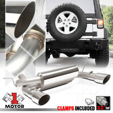 Dual Exit Muffler 3.5 Tip Axle Back Exhaust System For 07-18 Jeep Wrangler Jk