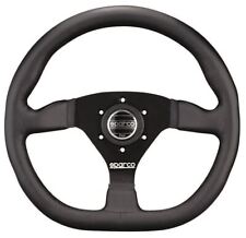 Sparco L360 Black Leather Steering Wheel 330mm Dia. Flat Dish Flat Bottom