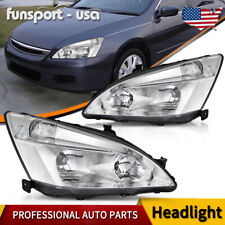 For 2003-2007 Honda Accord Headlights Chrome Clear Corner Replacement Headlamps