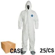 25- Dupont Tyvek Protective Coverall Cleaning Painting Spray Suit Hood Boots Lrg
