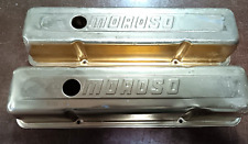 Used Pair Vintage Moroso Small Block Chevy Valve Covers Gold Have Holes