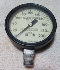 Vintage Ashcroft Pressure Gauge 0 - 200 Psi Psig Steampunk Meter