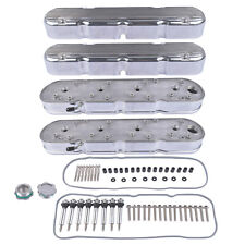 2pcs Aluminum Valve Cover For Chevy Ls Finned Vintage Hidden Coil - Polished