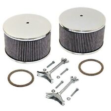 Empi 8801 Chrome Round Air Cleaner Assembly - Solexkadron 5-34 X 3-34 Pair