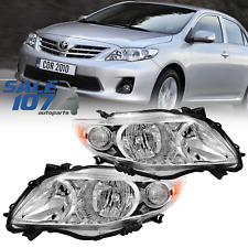 For 2009-2010 Toyota Corolla Headlights Chrome Housing Clear Lens Set Leftright