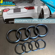Audi Matte Black Rings Front Rear Grill Trunk Emblem Logo A3 A4 A5 S4 S5 A6 S6