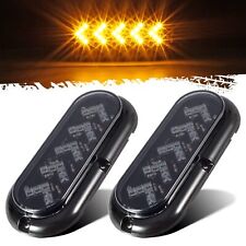 2x 6 Inch Oval Yellow 25led Sequential Arrow Car Trailer Turn Signal Light Kits