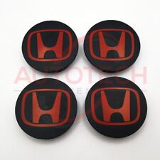 Set Of 4 Honda Blackred Wheel Rim Center Caps Logo 69mm2.75