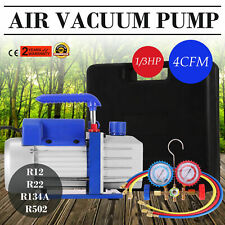Combo 4 Cfm 13hp Air Vacuum Pump Hvac R134a Kit Ac Ac Manifold Gauge Set Woil