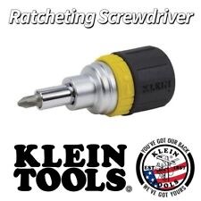 Klein Tools 6-in-1 Ratcheting Stubby Screwdriver Short Shank 32593