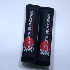 2x Car Seat Belt Cover Shoulder Pads Jdm Js Racing Embroidery Accessories Black