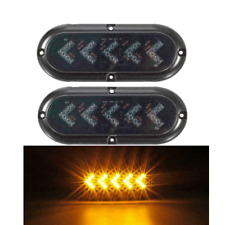 25led 6 Oval Yellow Sequential Arrow Truck Bus Trailer Turn Signal Light Kits