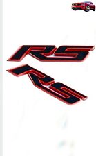 2x Rs Emblem 3d Logo For Camaro Series Red Frame Red Line