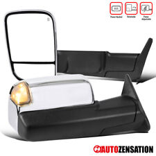 Fit 1998-2002 Dodge Ram 2500 Power Heated Extented Chrome Tow Mirrorsled Signal
