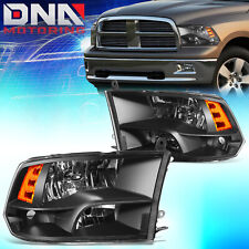 For 2009-2012 Dodge Ram 1500 2500 3500 Blackamber Led Factory Style Headlights