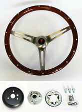 1964-1966 Pontiac Grand Prix Lemans Wood Steering Wheel 15 High Gloss Rivets