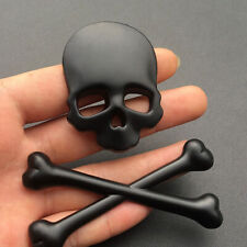 3d Metal Skull Head Bone Logo Car Accessories Truck Emblem Sticker Decal Trims