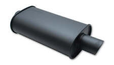 Vibrant Flat Black Oval Muffler With Single 3in Outlet - 3in Inlet I.d.