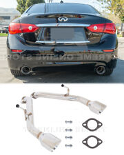 Q50 Muffler Delete Exhaust For 14-up Infiniti Axle Back Double Wall Dual Tips