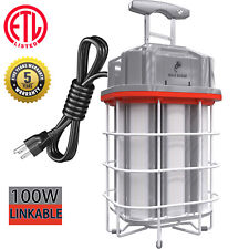 100w Led Temporary Work Light 14000lm Construction Jobsite 5000k Linkable Lamp