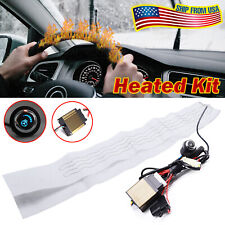 Winter Universal Car Heated Steering Wheel Cover Diy Kit Pad 6 Level Switch 12v
