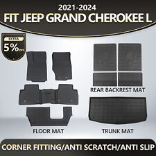 Floor Mats Trunk Mats Cargo Liners Anti-slip For 2021-2024 Jeep Grand Cherokee L