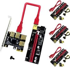 1x Pcie 1 To 4 Adapter Board Pcie-ver009s Riser Adapter Card Sata Power Cable