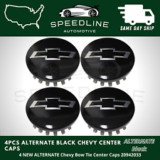 4pcs Chevy 83mm Black Center Hub Caps Silverado 1500 Tahoe Suburban 2014-2020