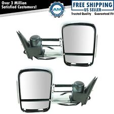 Towing Power Heated Turn Signal Side Mirrors Chrome Pair Set For Chevy Gmc Truck