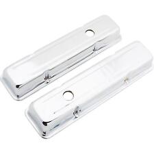 Sbc Chevy 305 327 350 400 Short Chrome Steel Valve Covers W Breather Holes