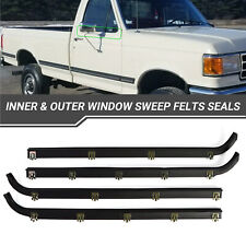 Inner Outer Window Sweep Felts Seals Weatherstrip For 87-97 Ford F150 Truck