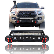 Vijay Stubby Steel Front Bumper For 2016-2022 Toyota Tacoma Wwinch Platelights